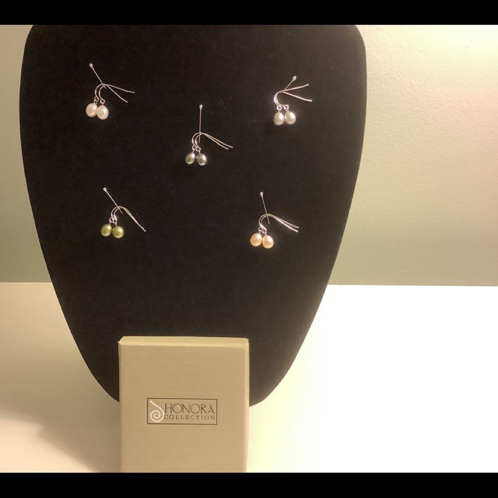 NWT! Honora Sterling Silver Cultured Pearl Earrings 5 pairs